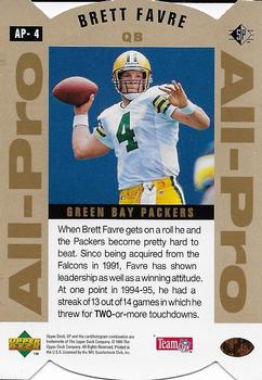 1995 SP - All-Pros Gold Die Cut #AP-4 Brett Favre Back