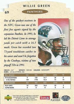 1995 SP Championship - Die Cuts #69 Willie Green Back