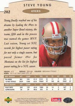 1995 SP Championship - Die Cuts #202 Steve Young Back