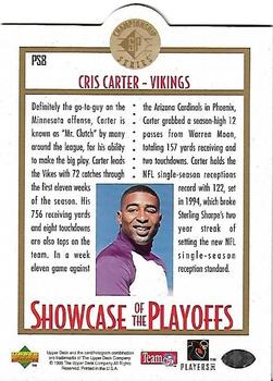 1995 SP Championship - Playoff Showcase Die Cuts #PS8 Cris Carter Back