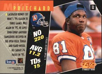1995 Sportflix - Artist's Proofs #12 Mike Pritchard Back