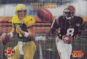 1995 Sportflix - Man 2 Man #11 Brett Favre / Jeff Blake Front