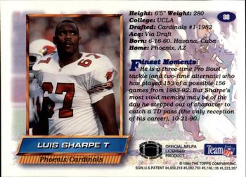 1994 Finest - Refractors #80 Luis Sharpe Back