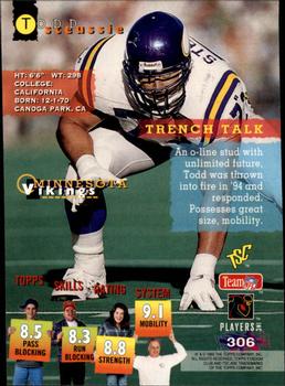 1995 Stadium Club - Members Only #306 Todd Steussie Back