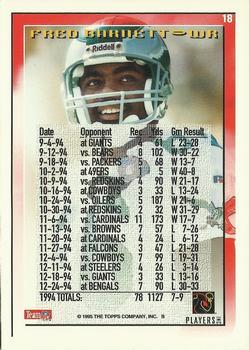 1995 Topps - Jacksonville Jaguars #18 Fred Barnett Back