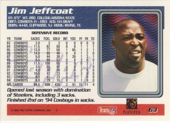1995 Topps - Jacksonville Jaguars #63 Jim Jeffcoat Back