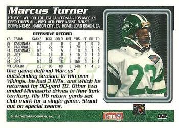 1995 Topps - Jacksonville Jaguars #82 Marcus Turner Back