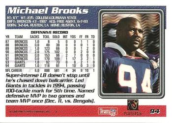 1995 Topps - Jacksonville Jaguars #94 Michael Brooks Back