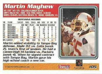 1995 Topps - Jacksonville Jaguars #105 Martin Mayhew Back