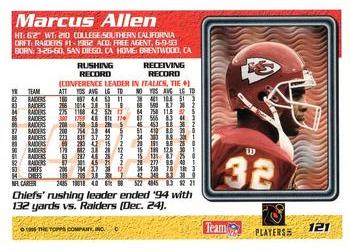 1995 Topps - Jacksonville Jaguars #121 Marcus Allen Back