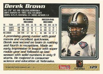 1995 Topps - Jacksonville Jaguars #129 Derek Brown Back