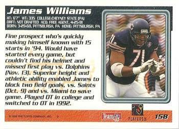 1995 Topps - Jacksonville Jaguars #158 James Williams Back