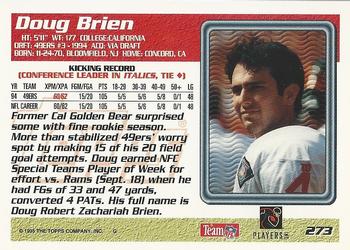 1995 Topps - Jacksonville Jaguars #273 Doug Brien Back