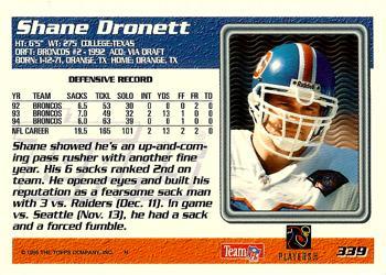 1995 Topps - Jacksonville Jaguars #339 Shane Dronett Back
