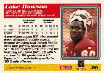 1995 Topps - Jacksonville Jaguars #351 Lake Dawson Back