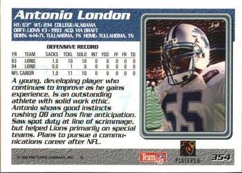 1995 Topps - Jacksonville Jaguars #354 Antonio London Back