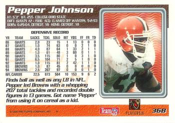 1995 Topps - Jacksonville Jaguars #368 Pepper Johnson Back
