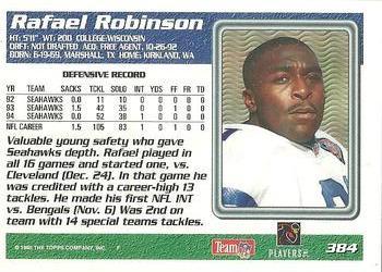 1995 Topps - Jacksonville Jaguars #384 Rafael Robinson Back