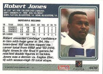 1995 Topps - Jacksonville Jaguars #408 Robert Jones Back