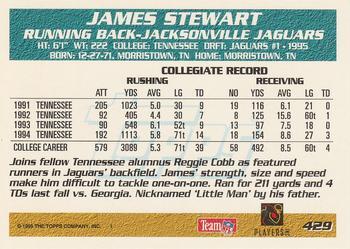 1995 Topps - Jacksonville Jaguars #429 James Stewart Back