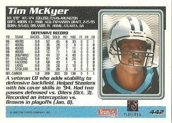 1995 Topps - Jacksonville Jaguars #442 Tim McKyer Back