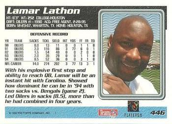 1995 Topps - Jacksonville Jaguars #446 Lamar Lathon Back
