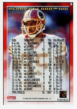 1995 Topps - Carolina Panthers #5 Henry Ellard Back