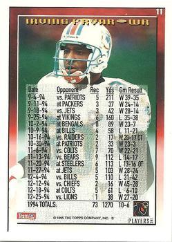 1995 Topps - Carolina Panthers #11 Irving Fryar Back
