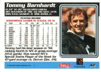 1995 Topps - Carolina Panthers #42 Tommy Barnhardt Back