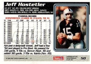 1995 Topps - Carolina Panthers #50 Jeff Hostetler Back