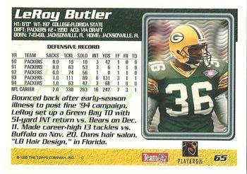 1995 Topps - Carolina Panthers #65 LeRoy Butler Back