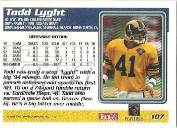 1995 Topps - Carolina Panthers #107 Todd Lyght Back