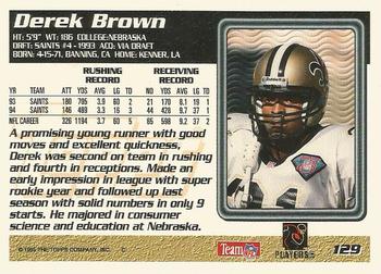 1995 Topps - Carolina Panthers #129 Derek Brown Back