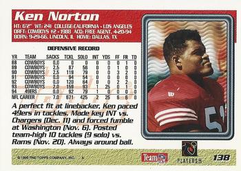 1995 Topps - Carolina Panthers #138 Ken Norton Back