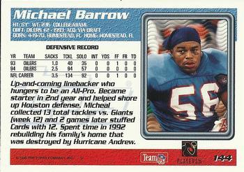 1995 Topps - Carolina Panthers #144 Micheal Barrow Back