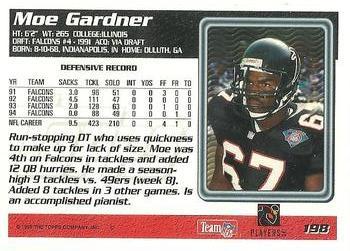 1995 Topps - Carolina Panthers #198 Moe Gardner Back