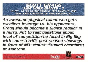 1995 Topps - Carolina Panthers #243 Scott Gragg Back