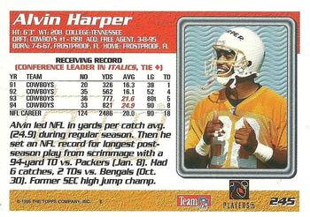 1995 Topps - Carolina Panthers #245 Alvin Harper Back
