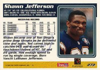 1995 Topps - Carolina Panthers #272 Shawn Jefferson Back