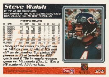 1995 Topps - Carolina Panthers #279 Steve Walsh Back