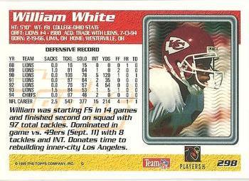 1995 Topps - Carolina Panthers #298 William White Back