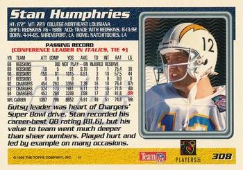1995 Topps - Carolina Panthers #308 Stan Humphries Back