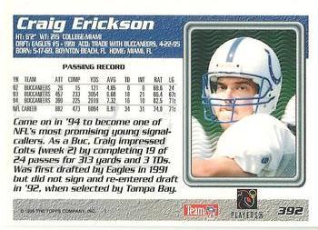 1995 Topps - Carolina Panthers #392 Craig Erickson Back