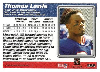 1995 Topps - Carolina Panthers #399 Thomas Lewis Back
