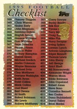 1995 Topps - Carolina Panthers #468 Checklist: 359-468 Front
