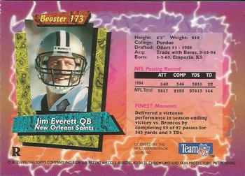 1995 Topps - Finest Boosters Refractors #173 Jim Everett Back