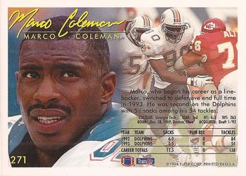 1994 Fleer #271 Marco Coleman Back