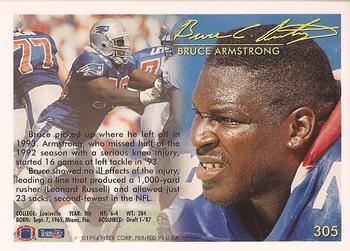 1994 Fleer #305 Bruce Armstrong Back