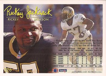 1994 Fleer #326 Rickey Jackson Back