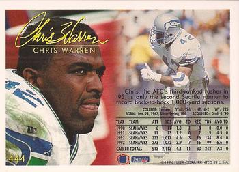 1994 Fleer #444 Chris Warren Back